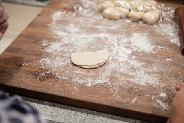 Pork Belly Buns Recipe folded into half circle