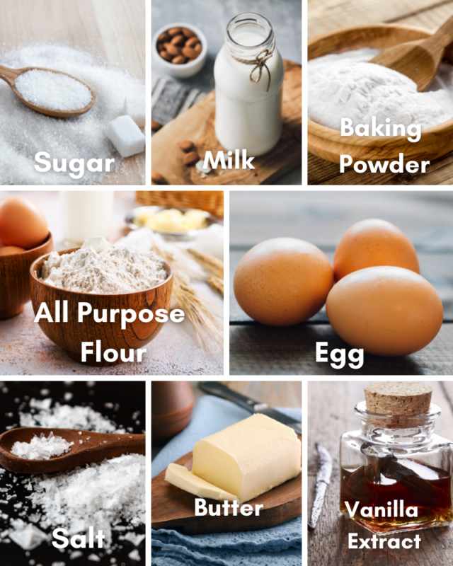 Ingredients for pancakes in the microwave.