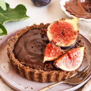 Fig and Mushroom Chocolate Tart